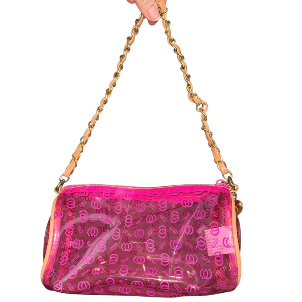 Vintage Pink Transparent Barrel Shoulder Bag